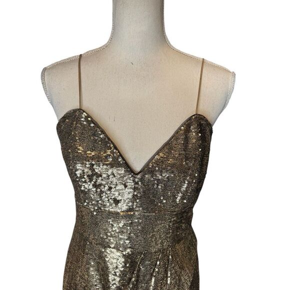 Parker Woman’s Guayana Sleeveless V Neck Cocktail Dress Bronze Sz 6 Y2K Revolve - Picture 5 of 10